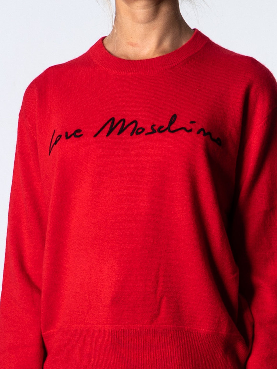 LOVE MOSCHINO KNITTED JUMPER RED