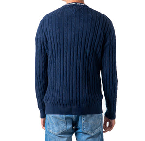 TOMMY JEANS CABLE KNIT JUMPER NAVY
