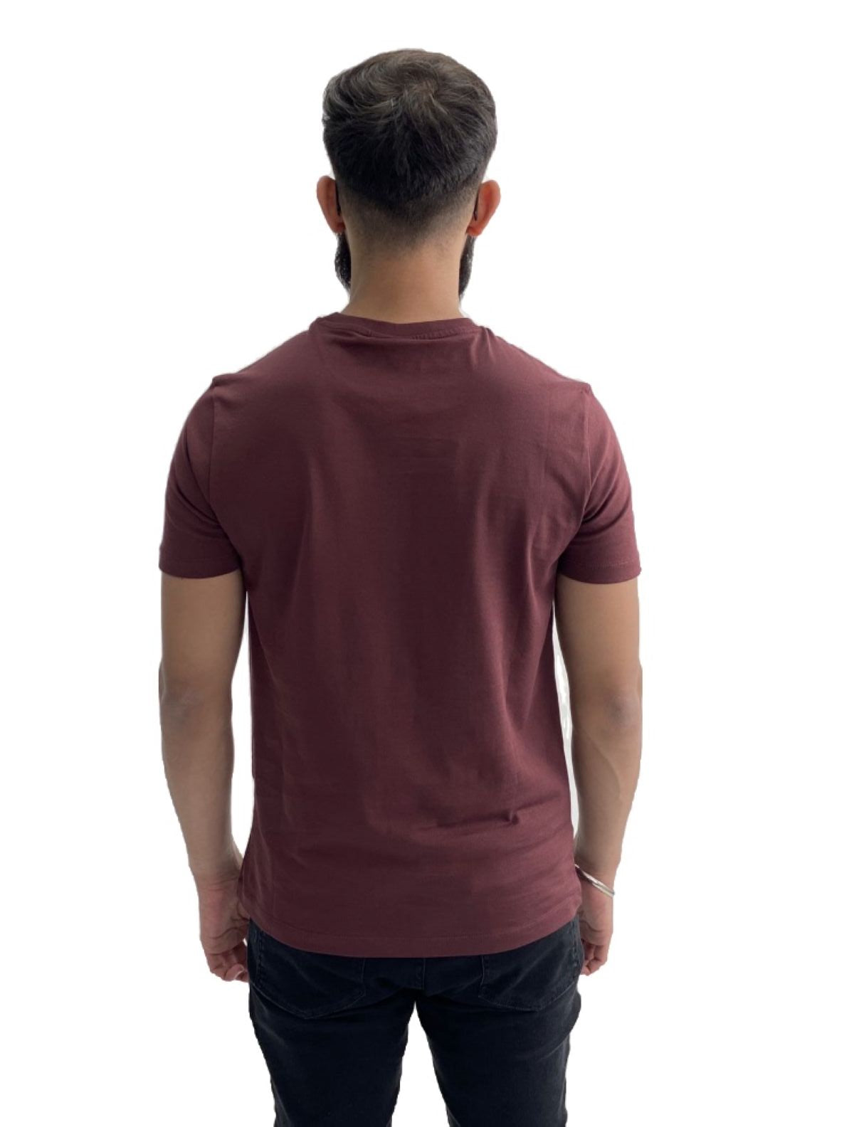 Burgundy armani t deals shirt